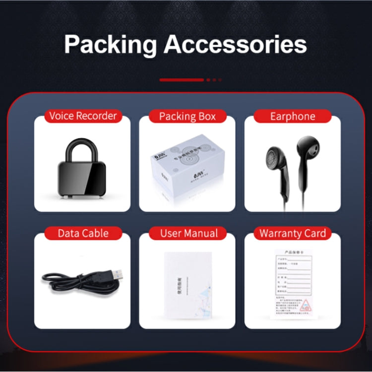 Q11 Intelligent HD Noise Reduction Lock Voice Recorder, Capacity:4GB(Black) by buy2fix