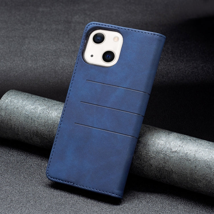 For iPhone 13 mini Magnetic Splicing Leather Phone Case (Blue) by buy2fix