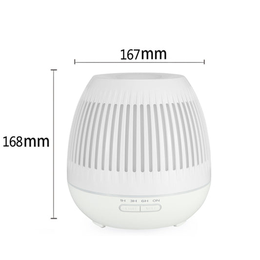 400ml Hollow-out LED Humidifier Wood Grain Air Purifier Aromatherapy Machine Automatic Alcohol Sprayer with Colorful LED Light, Plug Specification:UK Plug(White) by buy2fix