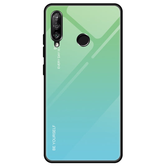 For Huawei Enjoy 9s / Honor 10i / Honor 20i / P Smart+ 2019 Gradient Color Glass Case(Sky Blue) by buy2fix