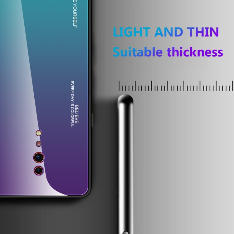 For OPPO Reno Z Gradient Color Glass Case(Light Purple) by buy2fix