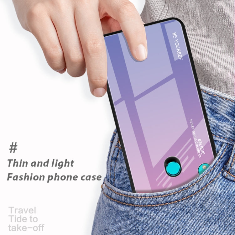 For Huawei P Smart Z Gradient Color Glass Case(Sky Blue) by buy2fix