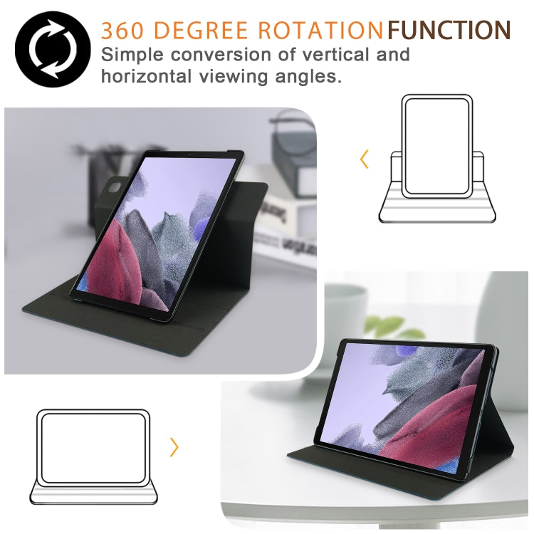 For Samsung Galaxy Tab A7 Lite 8.7 2021 T220 / T225 Solid Color 360 Degrees Rotation Tablet Leather Case with Holder(Black) by buy2fix