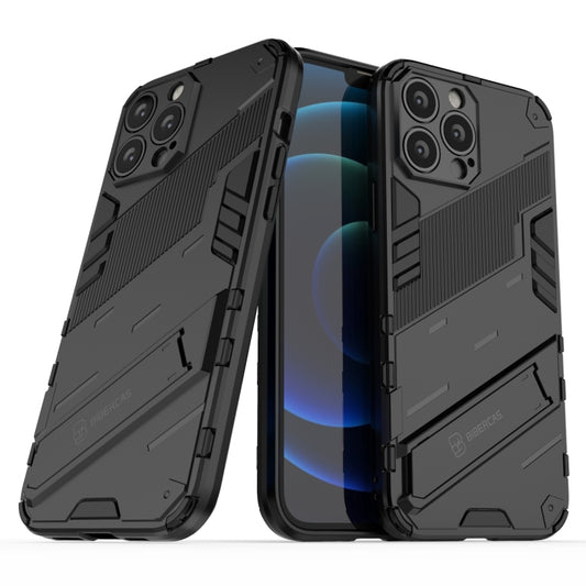 For iPhone 13 Pro Max Punk Armor 2 in 1 PC + TPU Phone Case with Invisible Holder (Black) by buy2fix