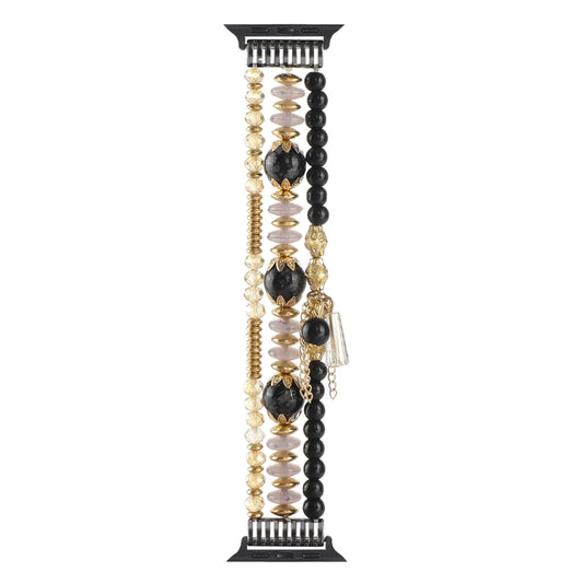 Pearl Strap Watch Band For Apple Watch Series 9&8&7 41mm / SE 3&SE 2&6&SE&5&4 40mm / 3&2&1 38mm(Black) by buy2fix