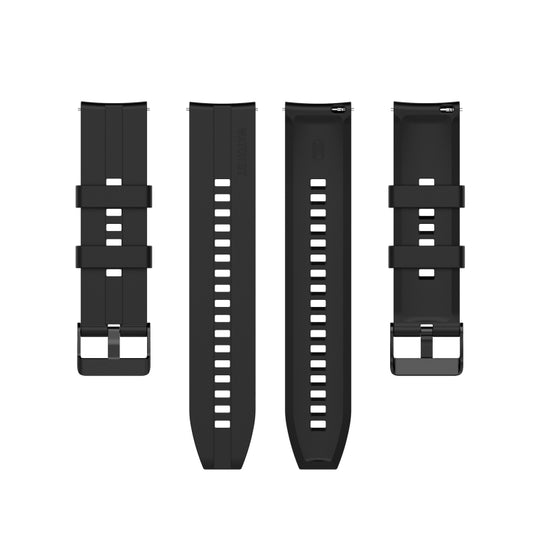 For Huawei Watch GT 3 42mm 20mm Silicone Black Buckle Watch Band(Black) by buy2fix