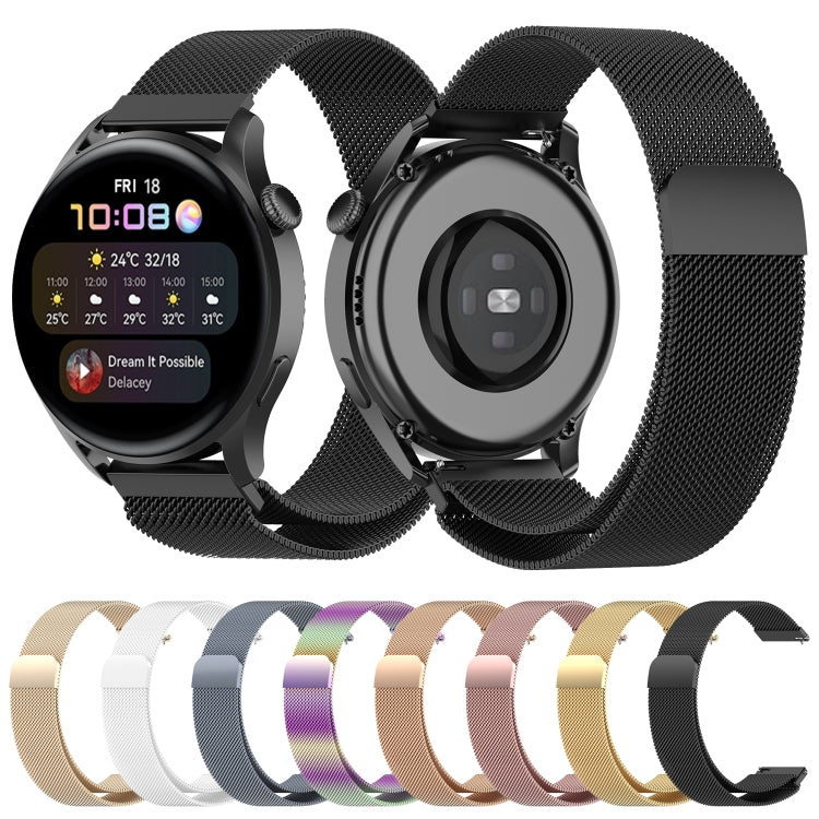 For Huawei Watch GT 3 46mm/GT Runner 22mm Milan Metal Watch Band(Black) by buy2fix