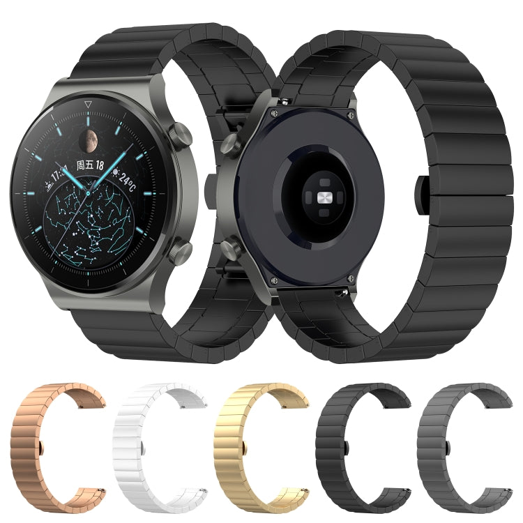 For Huawei Watch GT 3 46mm/GT Runner 22mm One-bead Steel Watch Band(Black) by buy2fix