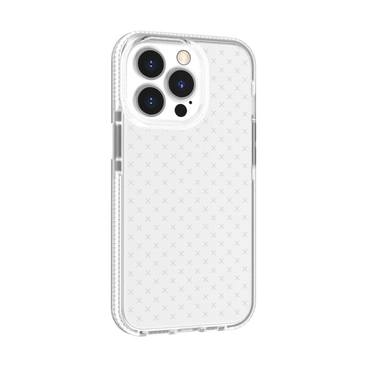 For iPhone 13 Pro Grid Pattern Shockproof Transparent TPU Phone Case (White) by buy2fix
