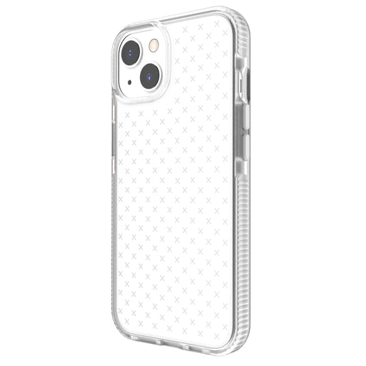 For iPhone 13 Grid Pattern Shockproof Transparent TPU Phone Case(White) by buy2fix