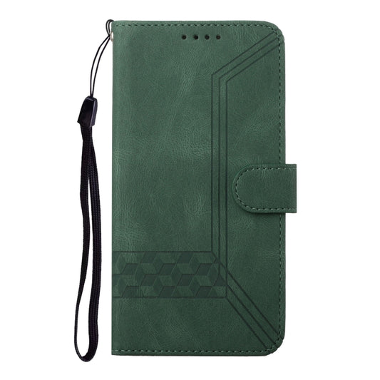 Cubic Skin Feel Flip Leather Phone Case For OnePlus 8 Pro(Green) by buy2fix
