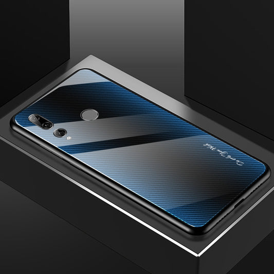 For Huawei Enjoy 9s / Honor 10i / 20i / 20 Lite / P Smart Plus 2019 / Maimang 8 Texture Gradient Glass Protective Case(Blue) by buy2fix