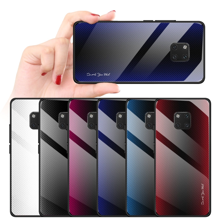 For Huawei Mate 20 Pro Texture Gradient Glass Protective Case(Black) by buy2fix
