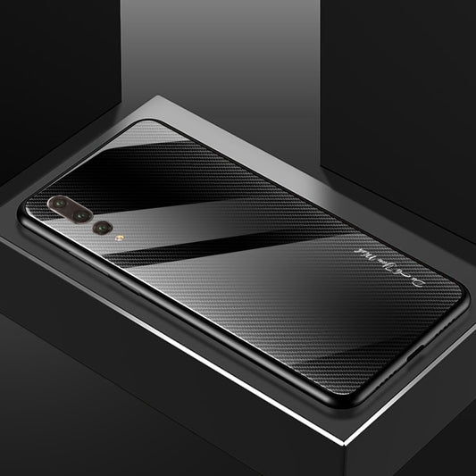 For Huawei P20 Pro Texture Gradient Glass Protective Case(Black) by buy2fix