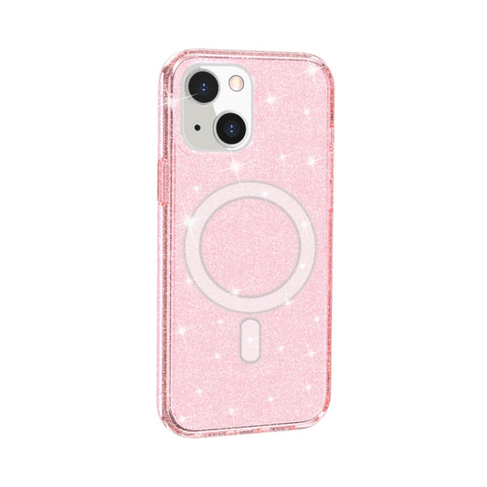 For iPhone 13 Terminator Style Glitter Powder MagSafe Magnetic Phone Case(Pink) by buy2fix