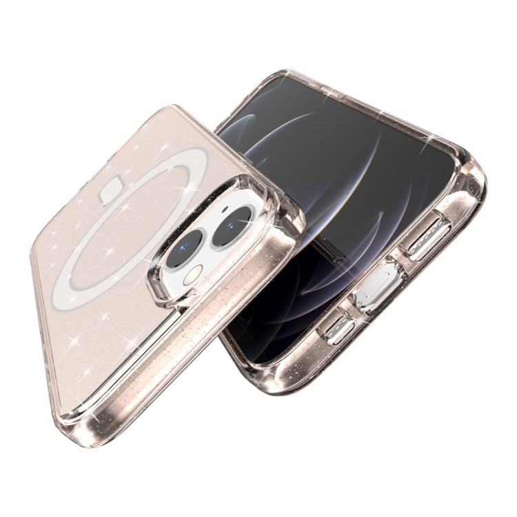 For iPhone 13 Terminator Style Glitter Powder MagSafe Magnetic Phone Case(Gold) by buy2fix