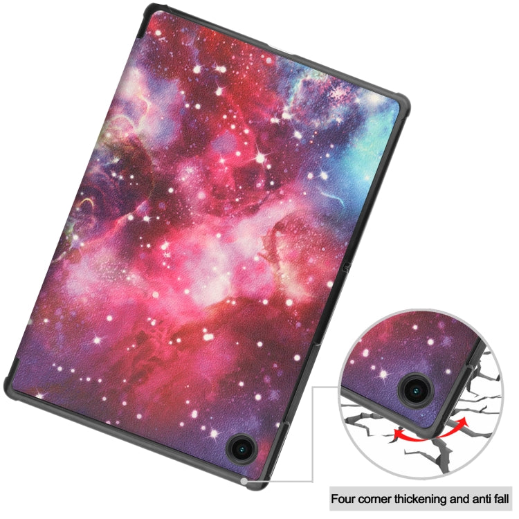 For Samsung Galaxy Tab A8 2021 Painted Leather Tablet Case with 3-Fold Holder(Milky Way) by buy2fix