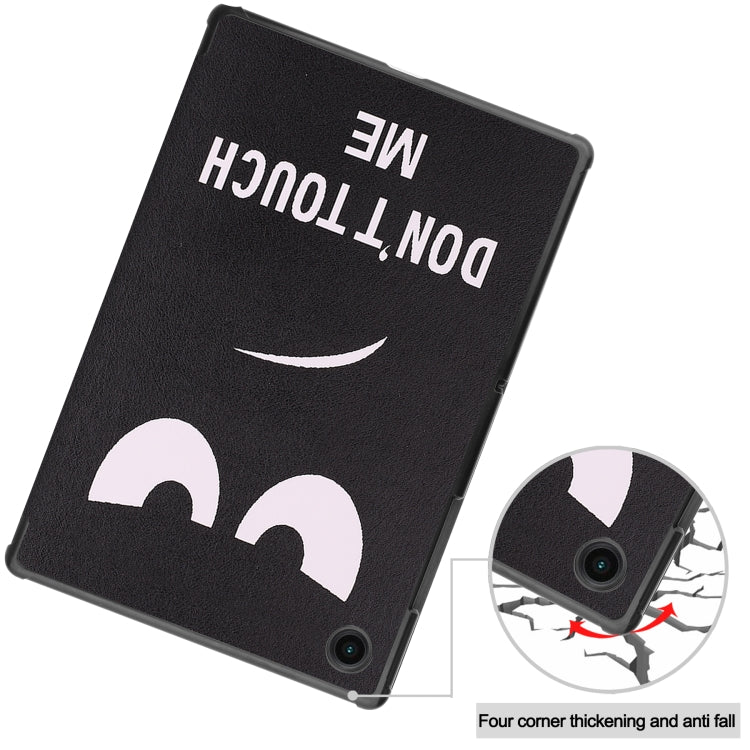 For Samsung Galaxy Tab A8 2021 Painted Leather Tablet Case with 3-Fold Holder(Big Eye Me) by buy2fix