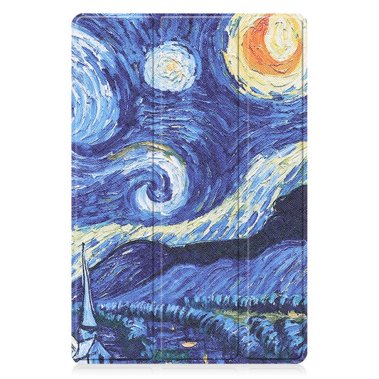 For Samsung Galaxy Tab A8 2021 Painted Leather Tablet Case with 3-Fold Holder(Starry Sky) by buy2fix