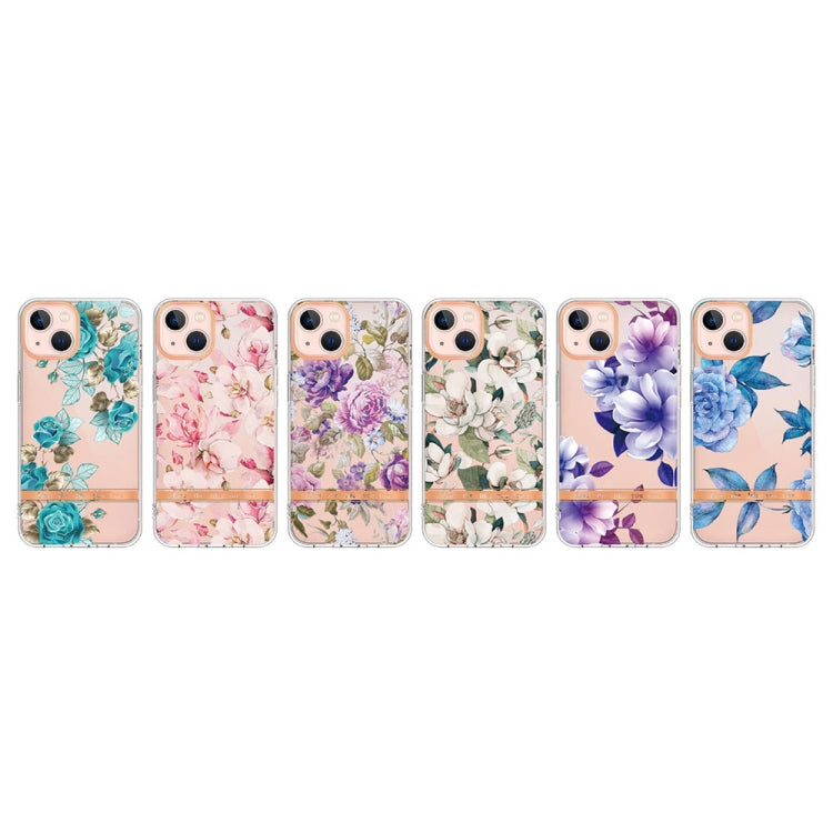 For iPhone 13 Flowers and Plants Series IMD TPU Phone Case(Orchid Peony) by buy2fix