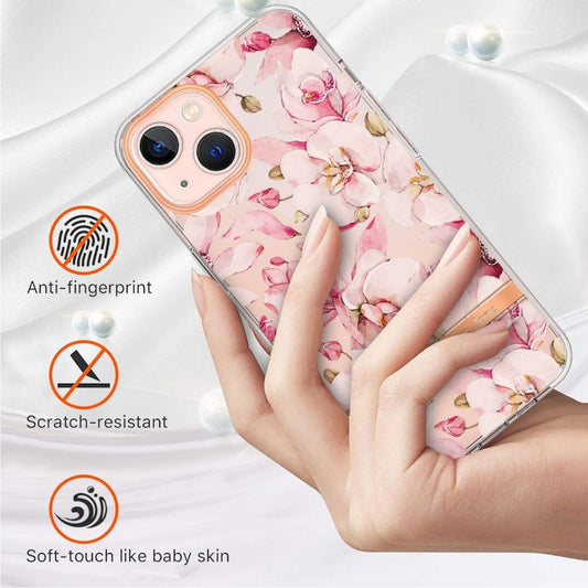 For iPhone 13 Flowers and Plants Series IMD TPU Phone Case(Pink Gardenia) by buy2fix