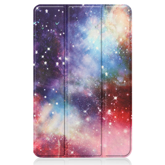 For Nokia T20 Painted Leather Tablet Case with 3-Fold Holder(Milky Way) by buy2fix