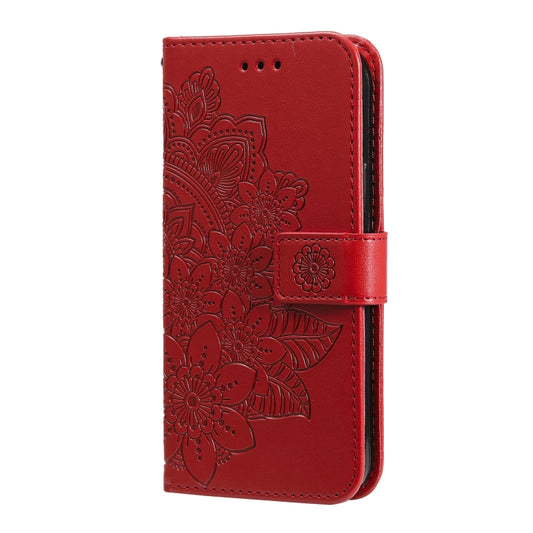For Samsung Galaxy A53 5G 7-petal Flowers Embossing Pattern Horizontal Flip CasePhone Case(Red) by buy2fix