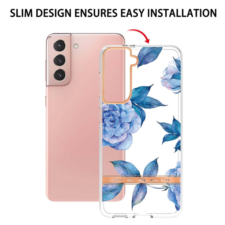 For Samsung Galaxy S21 5G Flowers and Plants Series IMD TPU Phone Case(Orchid Peony) by buy2fix