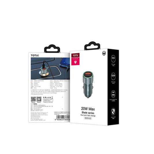 TOTUDESIGN DCCPD-010 Blade Series 20W Fast Charging Car Charger(Black) by TOTUDESIGN