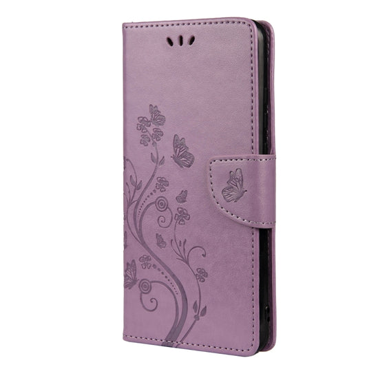 For Xiaomi Redmi Note 11 Pro Butterfly Flower Pattern Horizontal Flip Leather Phone Case with Card Slot & Holder(Light Purple) by buy2fix