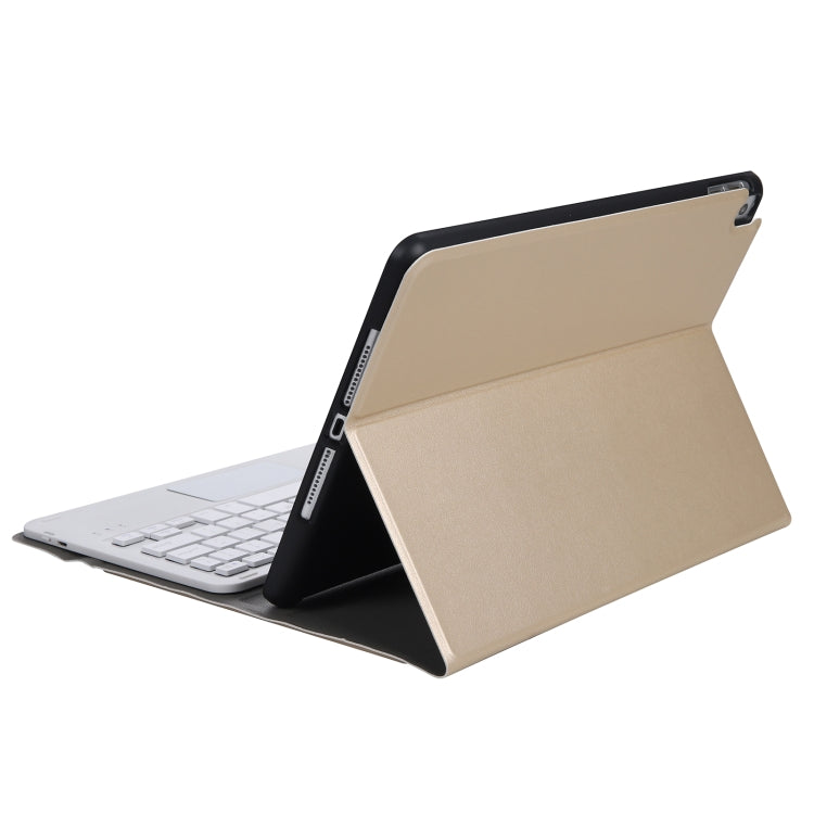 A07B-A Lambskin Texture Square Keycap Bluetooth Keyboard Leather Case with Touch Control For iPad 9.7 2018 & 2017 / Pro 9.7 inch / Air 2(Gold) by buy2fix
