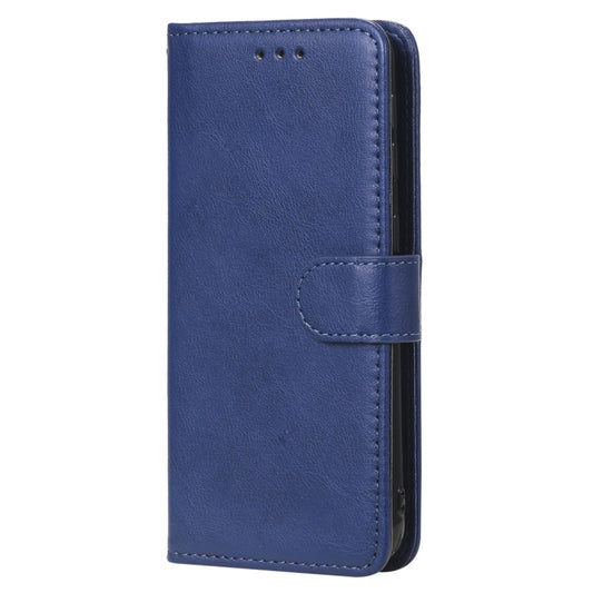 For Galaxy A20e Solid Color Horizontal Flip Protective Case with Holder & Card Slots & Wallet & Photo Frame & Lanyard(Blue) by buy2fix