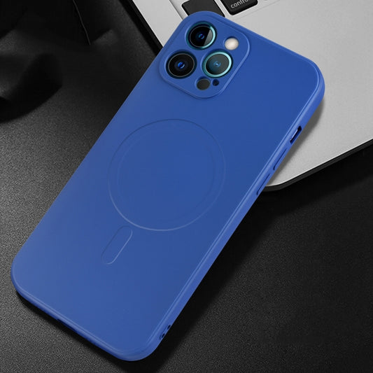For iPhone 11 Liquid Silicone Full Coverage Magsafe Phone Case (Blue) by buy2fix