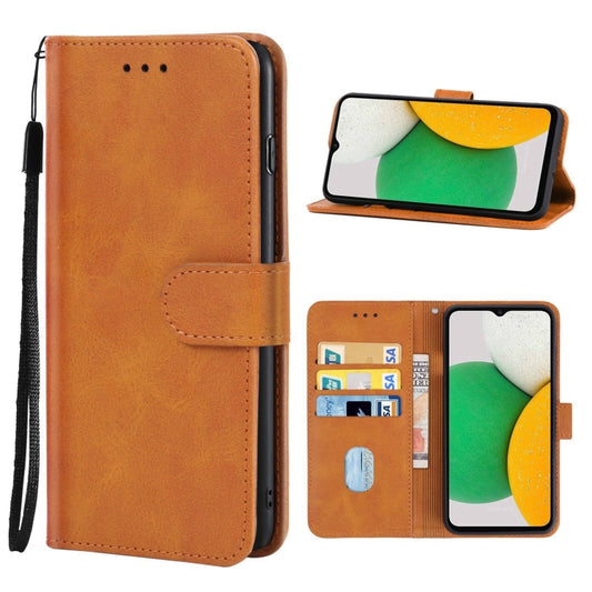 Leather Phone Case For Samsung Galaxy A03 Core(Brown) - Galaxy Phone Cases by buy2fix | Online Shopping UK | buy2fix