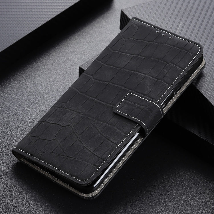 For Google Pixel 6a Crocodile Texture Flip Leather Phone Case with Holder & Card Slots(Black) by buy2fix