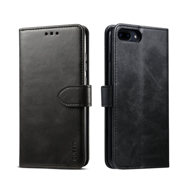 For iPhone 8 Plus / 7 Plus GUSSIM Magnetic Horizontal Flip Leather Case with Holder & Card Slots & & Wallet(Black) - More iPhone Cases by GUSSIM | Online Shopping UK | buy2fix