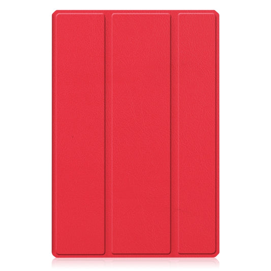 For Samsung Galaxy Tab A8 2021 SM-X205 3-Fold Holder Leather Tablet Case(Red) by buy2fix