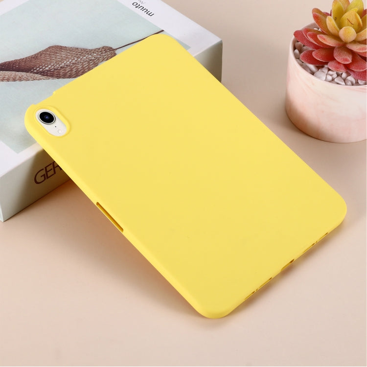 For iPad mini 6 / mini 2024 Solid Color Liquid Silicone Dropproof Full Coverage Tablet Case(Yellow) by buy2fix