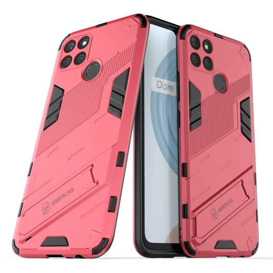 For OPPO Realme C21Y Punk Armor 2 in 1 PC + TPU Shockproof Phone Case(Light Red) by buy2fix