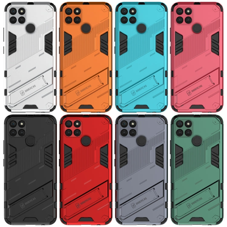 For OPPO Realme C21Y Punk Armor 2 in 1 PC + TPU Shockproof Phone Case(Red) by buy2fix