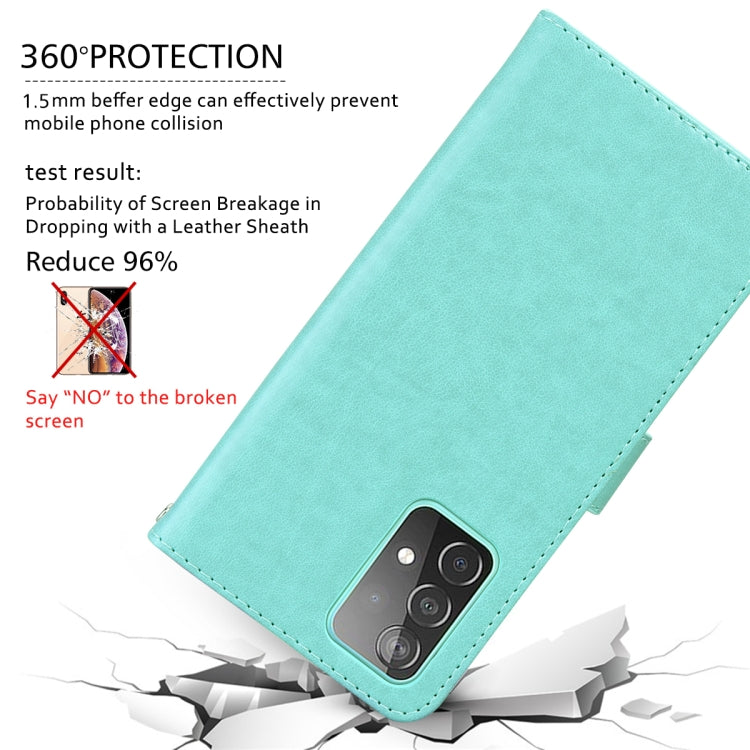 For Samsung Galaxy S22+ 5G Rose Embossed Leather Phone Case(Green) by buy2fix