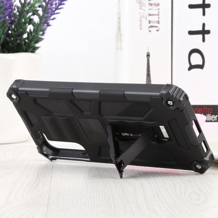 For Samsung Galaxy S22+ 5G Shockproof TPU + PC Magnetic Protective Phone Case with Holder(Black) by buy2fix