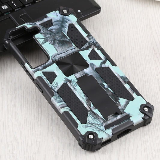 For Samsung Galaxy S22 5G Camouflage Armor Kickstand TPU + PC Magnetic Phone Case(Mint Green) by buy2fix