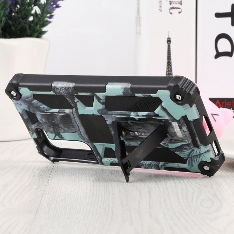 For Samsung Galaxy S22 5G Camouflage Armor Kickstand TPU + PC Magnetic Phone Case(Mint Green) by buy2fix