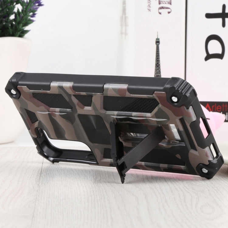 For Samsung Galaxy S22 5G Camouflage Armor Kickstand TPU + PC Magnetic Phone Case(Army Green) by buy2fix