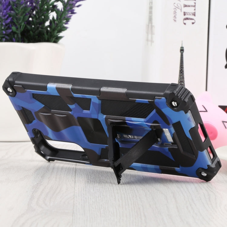 For Samsung Galaxy S22+ 5G Camouflage Armor Kickstand TPU + PC Magnetic Phone Case(Dark Blue) by buy2fix