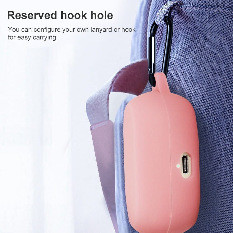 For Jabra Elite 7 Pro Silicone Earphone Protective Case with Hook(Midnight Blue) by buy2fix