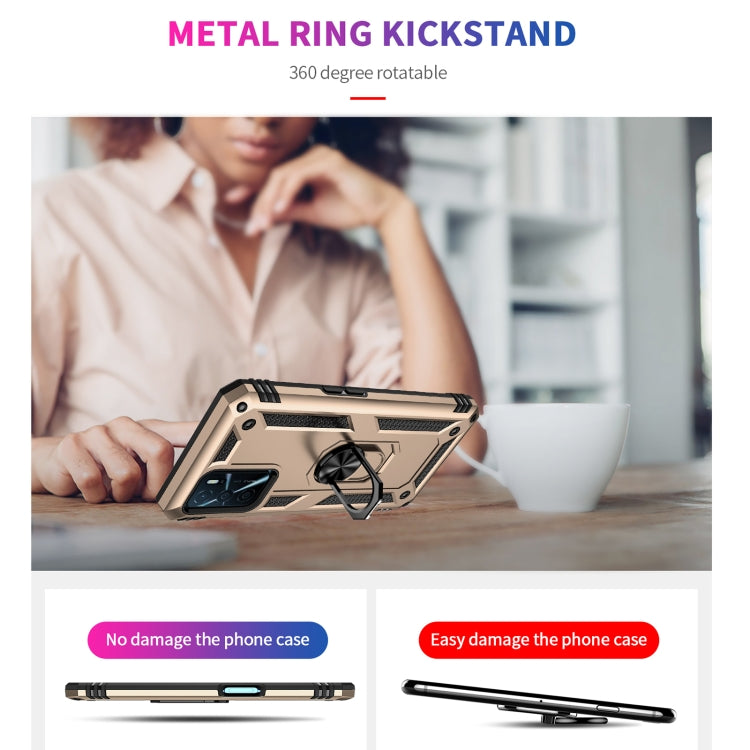 For OPPO A16 Shockproof TPU + PC Phone Case(Gold) by buy2fix