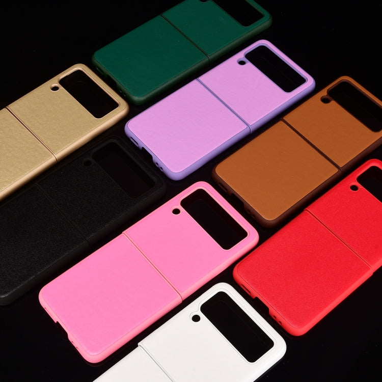 For Samsung Galaxy Z Flip3 5G Plain Texture Phone Case(White) by buy2fix