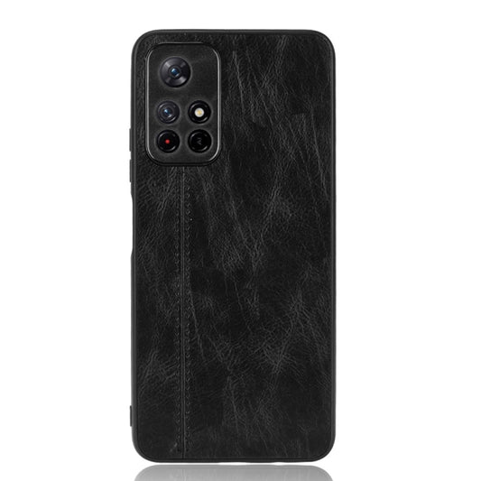 For Xiaomi Redmi Note 11 5G Sewing Cow Pattern Skin Phone Case(Black) by buy2fix